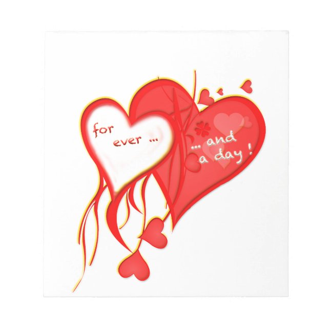 I LOVE YOU FOR EVER AND A DAY HEART NOTEPAD (Front)