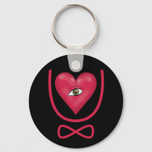 I love you forever Eye heart U eternity Keychain