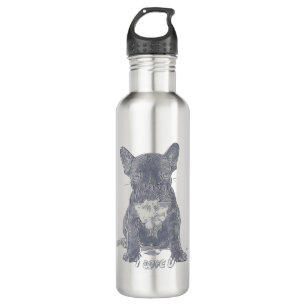 I Love YOU - French Bulldog  710 Ml Water Bottle