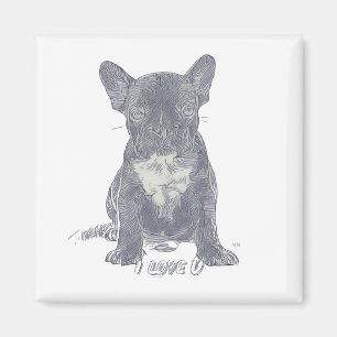 I Love YOU - French Bulldog  Magnet