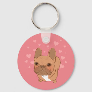 I Love You Frenchie Keychain