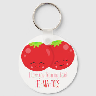 I Love You From My Head Tomatoes Keychain
