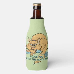 I Love You Funny Cat Graphic Saying Bottle Cooler