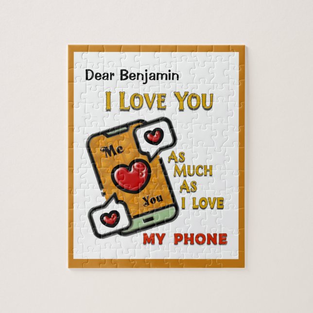 I Love You Funny Humour Phone  Jigsaw Puzzle (Vertical)