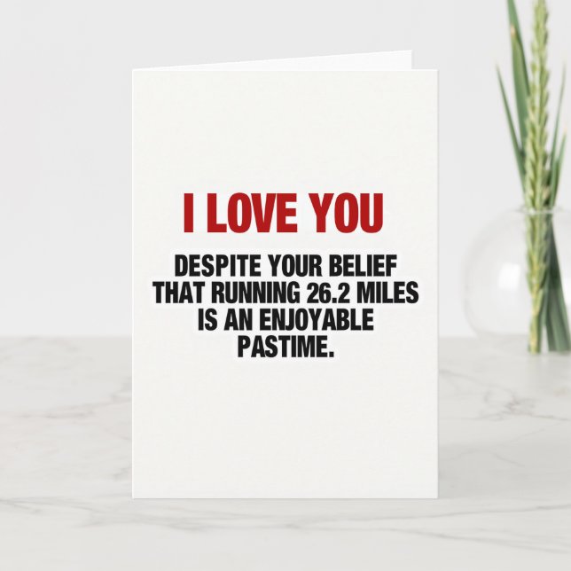 I Love You Funny Marathon Runner Card (Front)