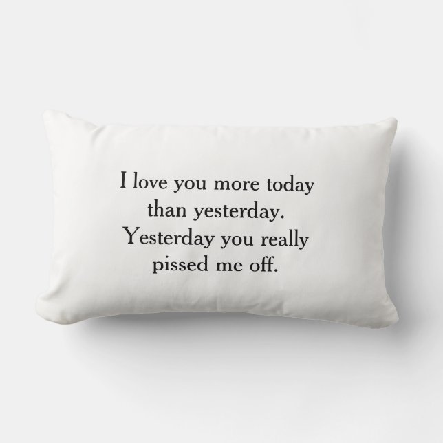 I Love You Funny Pillow (Front)