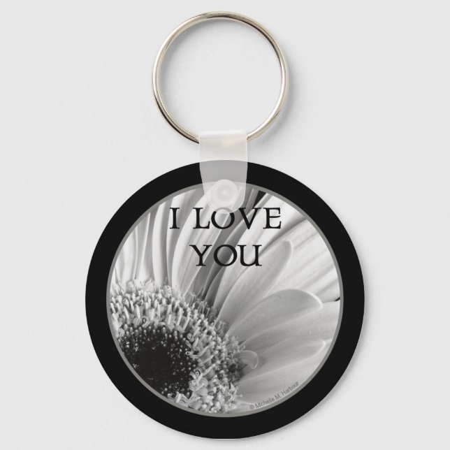 I Love You - Gerber Daisy Keychain (Front)