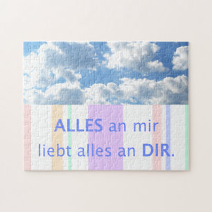 I love you German Quote About Love Blue Sky Clouds Jigsaw Puzzle
