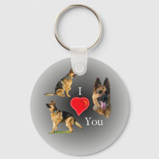 I Love You German Shepherd Keychain
