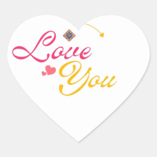 I Love you Gift Card  Heart Sticker