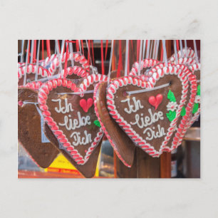 I Love You Gingerbread Hearts At The Holiday Postcard