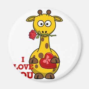 i love you giraffe magnet