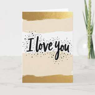 I Love You Gold And Dots Card