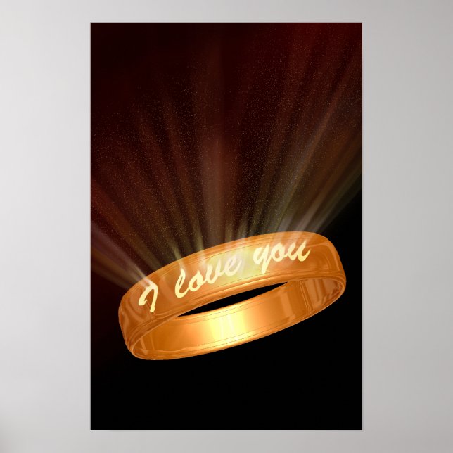"I love you" Golden Ring Poster (Front)