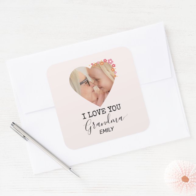 I Love You Grandma | Personalized Sticker (Envelope)