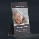I Love you Grandpa Introducing baby photo birth Plaque<br><div class="desc">A unique way of introducing and announcing baby's birth to the special members of your family, starting with grandpa. Grandparents, aunts, uncles, godparents, would delight in receiving this keepsake photo plaque easel with personalized details of baby's name, birth date, time, weight and length (edit with information you want to include)....</div>
