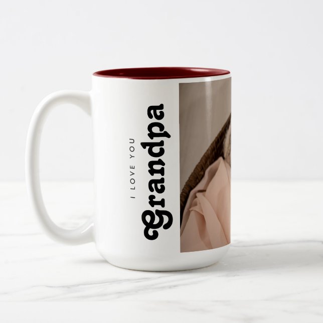 I love you Grandpa Photo from baby Two-Tone Coffee Mug (Left)