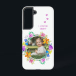 I LOVE YOU GRANNY Photo Colourful Floral Modern Samsung Galaxy Case<br><div class="desc">I LOVE YOU GRANNY Photo Colourful Floral Modern Smartphone Samsung Galaxy Case features your favourite photo surrounded by a floral wreath of colourful watercolor flowers. Personalized with your text such as "I love you granny" in modern elegant calligraphy script typography. Perfect for birthday, Christmas, Mother's Day, Grandparent's Day and more....</div>