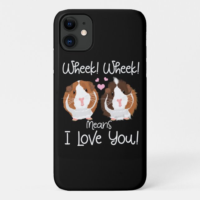 I Love You Guinea Pig Cavy Roddent Case-Mate iPhone Case (Back)