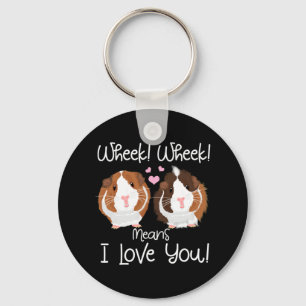 I Love You Guinea Pig Cavy Roddent Keychain