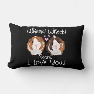 I Love You Guinea Pig Cavy Roddent Lumbar Pillow