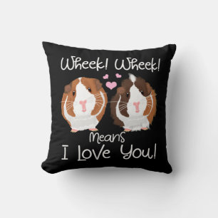 I Love You Guinea Pig Cavy Roddent Throw Pillow