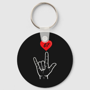 I Love You Hand Sign Asl Heart 67 Women Kids Men V Keychain
