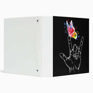 I Love You Hand Sign Language Butterfly Autism Binder