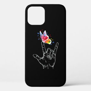 I Love You Hand Sign Language Butterfly Autism iPhone 12 Pro Case