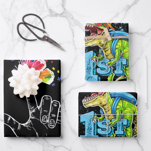 I Love You Hand Sign Language Butterfly Autism Wrapping Paper Sheet (Front)