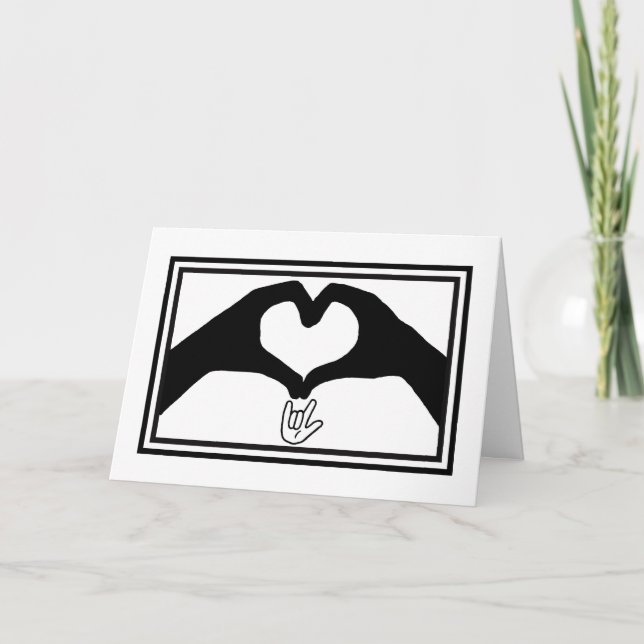 I Love You Hand Signs Card (Front)