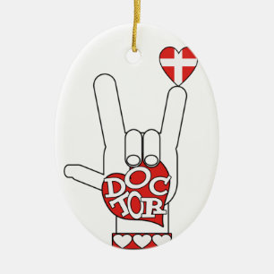 I LOVE YOU HAND SYMBOL CHRISTMAS ORNAMENT