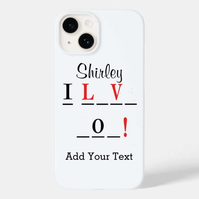 I Love You-Hangman Style by Shirley Taylor Case-Mate iPhone Case (Back)