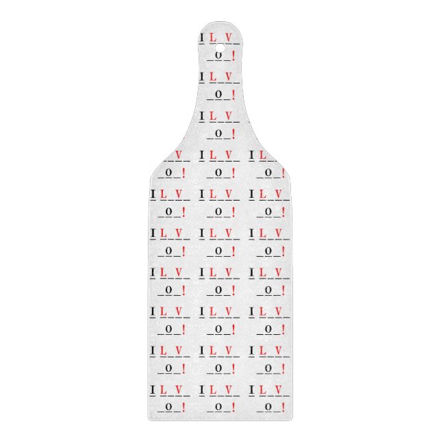 I Love You-Hangman Style by Shirley Taylor Cutting Board (Front)