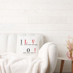 I Love You-Hangman Style by Shirley Taylor Throw Pillow