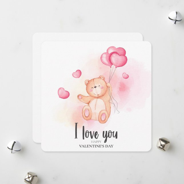 I Love You Happy Valentines Day Holiday Card (Front/Back In Situ)