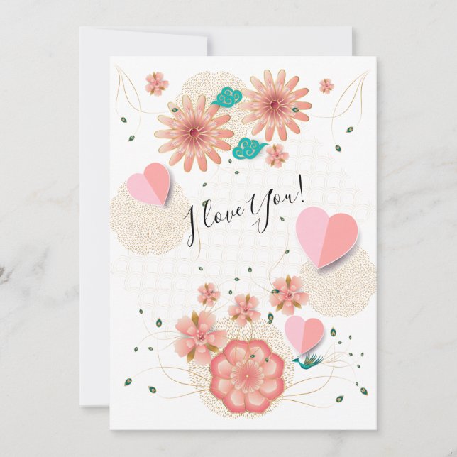 "I Love You!" - Happy Valentine's Day Lovely Holiday Card (Front)
