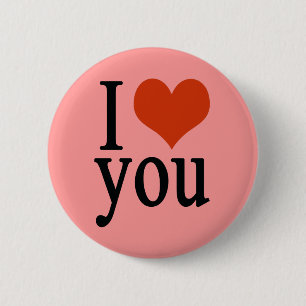 I love you - heart 2 inch round button