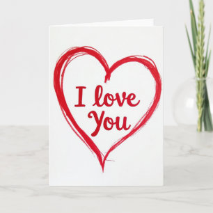 I Love You Heart Art Card