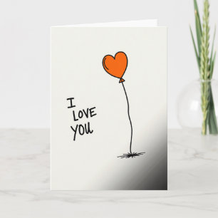 I Love You Heart Balloon Card