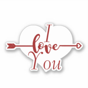 I love you heart Custom-Cut Vinyl Sticker