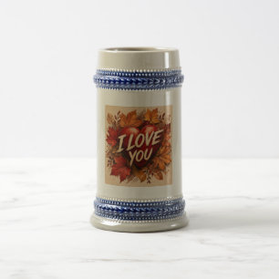 I Love You Heart Design Beer Stein