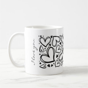 I love you heart design coffee mug