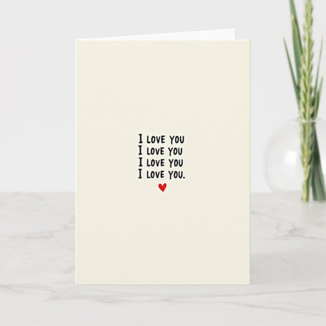 I Love You Heart Message Card (Front)