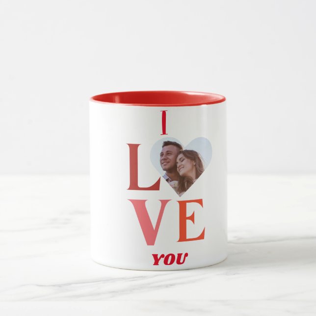I Love You Heart Photo Mug (Centre)