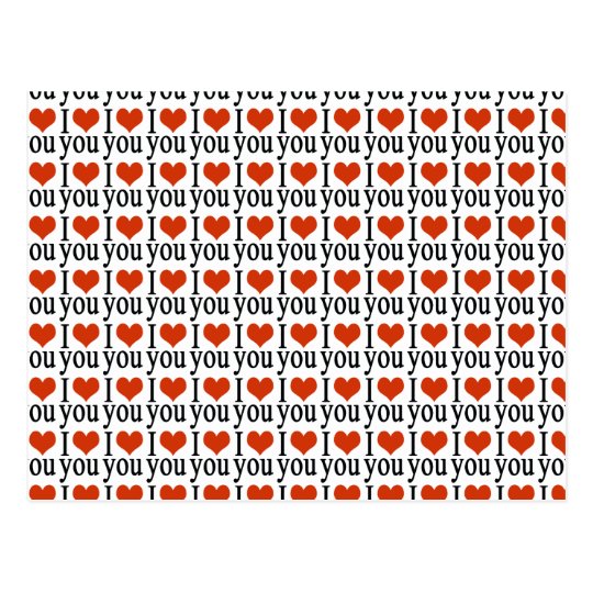 I love you - heart postcard
