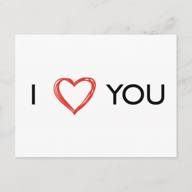 I Love you heart Postcard (Front)