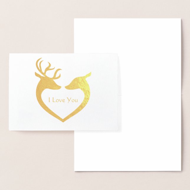 I Love You Heart Reindeer Foil Card (Display)