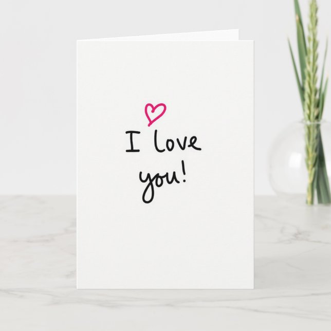 I Love You Heart Smooth Card (Front)