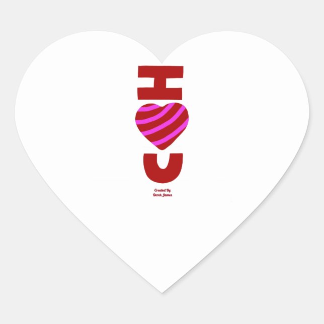 I Love You Heart Sticker (Front)